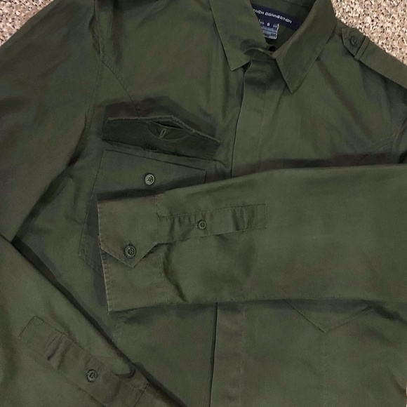 FRENCH CONNECTION Men's Khaki Green Military Shirt FCUK Small - Picture 13 of 13
